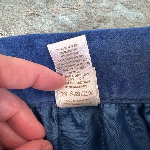 JANIE AND JACK 3T Blue Velvet Skirt Embroidered Floral Side Zip Dressy - Picture 6 of 7